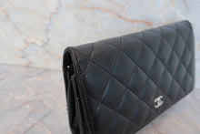 Load image into Gallery viewer, CHANEL Matelasse chain wallet Caviar skin Black/Silver hadware Shoulder bag 700010150
