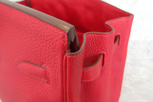 HERMES BIRKIN 35 Clemence leather Rouge casaque □P Engraving Hand bag 700070083