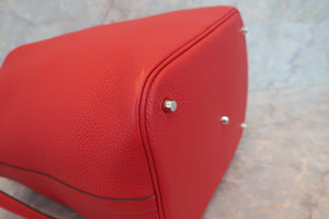 HERMES PICOTIN LOCK GM Clemence leather Rouge casaque □Q Engraving Hand bag 700100083