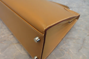 HERMES／エルメス ケリー32 ボックスカーフ ナチュラルサブレ □E刻印 ショルダーバッグ 700070291