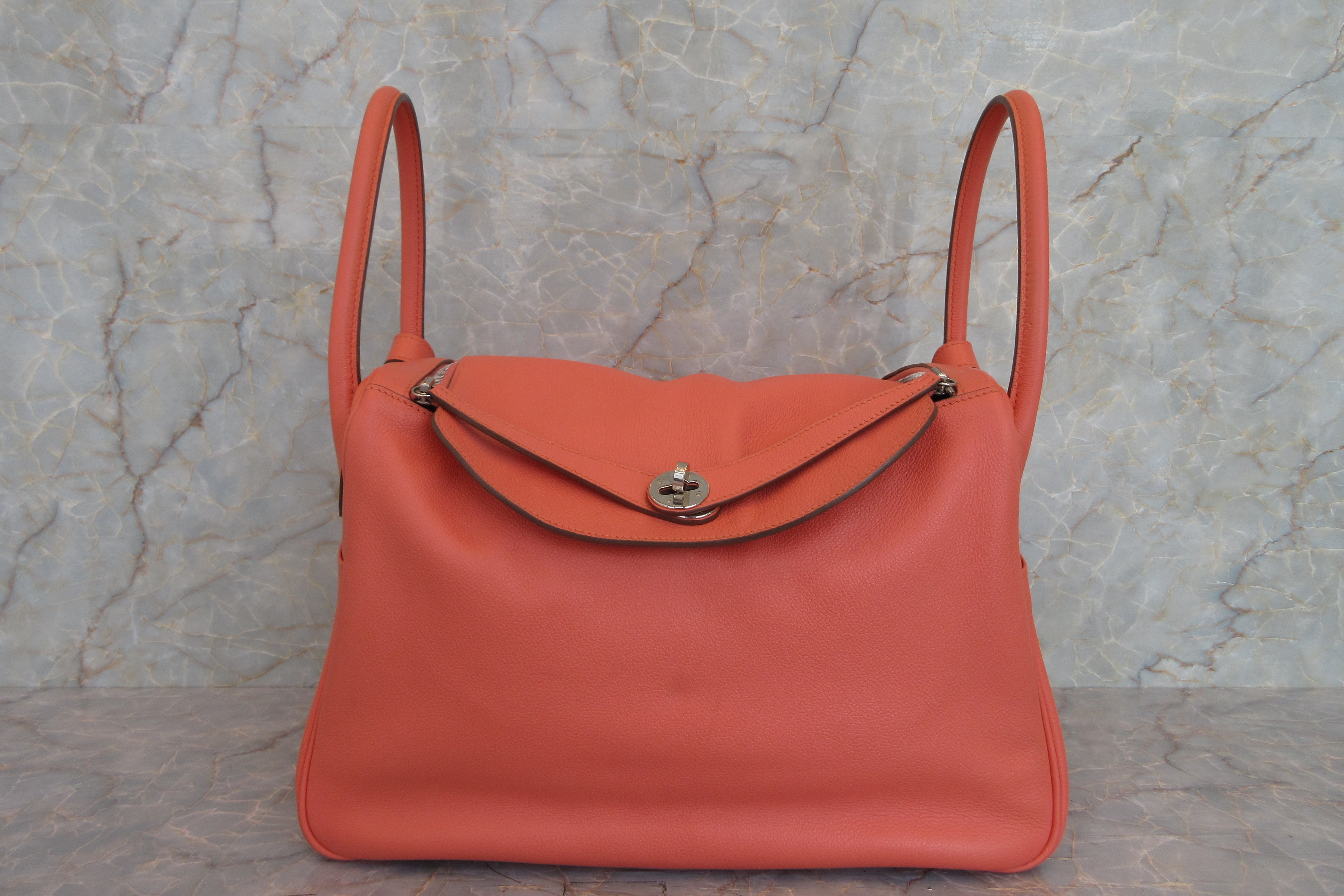 HERMES LINDY 34 Evercolor leather Crevette □R Engraving Shoulder