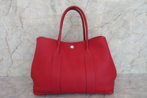 HERMES／エルメス ガーデンパーティPM バックルの工房 ネゴンダ ルージュカザック A刻印 トートバッグ 700050255