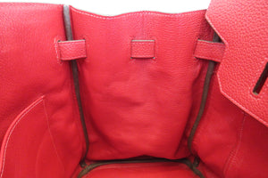 HERMES BIRKIN 35 Clemence leather Rouge casaque □P Engraving Hand bag 700070083