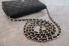 Load image into Gallery viewer, CHANEL Matelasse chain wallet Caviar skin Black/Silver hadware Shoulder bag 700010150
