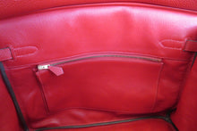 Load image into Gallery viewer, HERMES BIRKIN 35 Clemence leather Rouge casaque □P Engraving Hand bag 700070083
