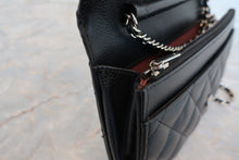 Load image into Gallery viewer, CHANEL Matelasse chain wallet Caviar skin Black/Silver hadware Shoulder bag 700010150
