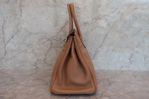 HERMES／エルメス バーキン30 ヴォースイフト タバックキャメル □L刻印 ハンドバッグ 700070287