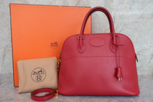 Load image into Gallery viewer, HERMES BOLIDE 35 Fjord leather Rouge vif 〇X Engraving Shoulder bag 600080030
