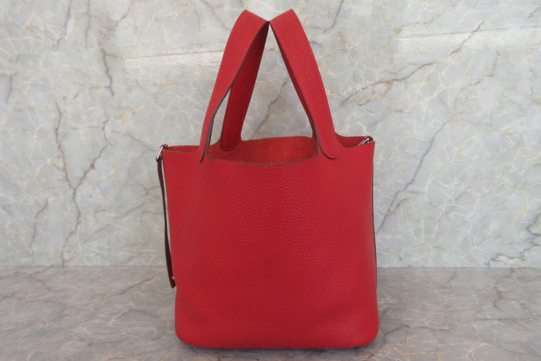 HERMES／エルメス ピコタンロックＭＭ トリヨンクレマンス ルージュカザック □Q刻印 ハンドバッグ 700070100