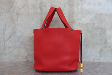 將圖片載入圖庫檢視器 HERMES／エルメス ピコタンロックＭＭ トリヨンクレマンス ルージュクー A刻印 ハンドバッグ 700060297
