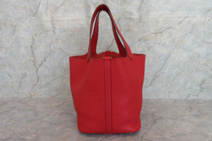 HERMES／エルメス ピコタンロックＭＭ トリヨンクレマンス ルージュカザック □Q刻印 ハンドバッグ 700070100