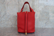 將圖片載入圖庫檢視器 HERMES／エルメス ピコタンロックＭＭ トリヨンクレマンス ルージュクー A刻印 ハンドバッグ 700060297
