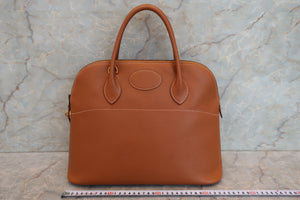HERMES BOLIDE 35 Graine Couchevel leather Gold 〇U Engraving Hand bag 700060204