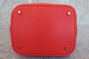 HERMES／エルメス ピコタンロックＭＭ トリヨンクレマンス ルージュクー A刻印 ハンドバッグ 700060297
