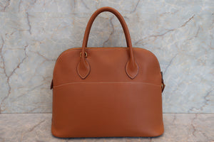 HERMES BOLIDE 35 Graine Couchevel leather Gold 〇U Engraving Hand bag 700060204