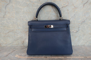 HERMES KELLY 25 Chevre myzore goatskim Blue □K刻印 Shoulder bag 600100075