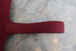 HERMES PICOTIN LOCK MM Clemence leather Ruby □N Engraving Hand bag 700050139