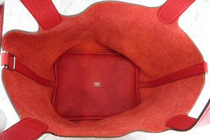 HERMES／エルメス ピコタンロックＭＭ トリヨンクレマンス ルージュカザック □Q刻印 ハンドバッグ 700070100