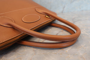 HERMES BOLIDE 35 Graine Couchevel leather Gold 〇U Engraving Hand bag 700060204