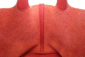HERMES／エルメス ピコタンロックＭＭ トリヨンクレマンス ルージュカザック □Q刻印 ハンドバッグ 700070100