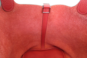 HERMES／エルメス ピコタンロックＭＭ トリヨンクレマンス ルージュカザック □Q刻印 ハンドバッグ 700070100