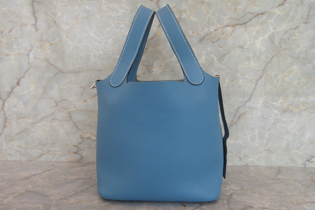 HERMES／エルメス ピコタンＰＭ トリヨンクレマンス ブルージーン □H刻印 ハンドバッグ 700030126