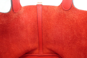 HERMES／エルメス ピコタンロックＭＭ トリヨンクレマンス ルージュクー A刻印 ハンドバッグ 700060297
