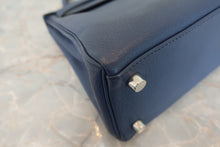 将图片加载到图库查看器，HERMES KELLY 25 Chevre myzore goatskim Blue □K刻印 Shoulder bag 600100075
