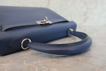 将图片加载到图库查看器，HERMES KELLY 25 Chevre myzore goatskim Blue □K刻印 Shoulder bag 600100075
