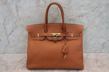Load image into Gallery viewer, HERMES BIRKIN 35 Graine Couchevel leather Gold □A Engraving Hand bag 700040128
