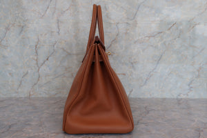 HERMES／エルメス バーキン35 クシュベル ゴールド 〇Y刻印 ハンドバッグ 700040014