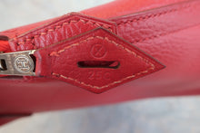 Load image into Gallery viewer, HERMES BOLIDE 35 Fjord leather Rouge vif 〇X Engraving Shoulder bag 600080030
