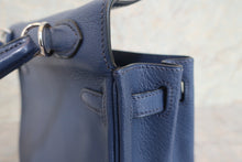 将图片加载到图库查看器，HERMES KELLY 25 Chevre myzore goatskim Blue □K刻印 Shoulder bag 600100075
