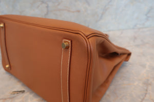 HERMES BIRKIN 35 Graine Couchevel leather Gold □A Engraving Hand bag 700040128