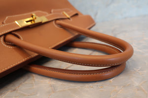 HERMES BIRKIN 35 Graine Couchevel leather Gold □A Engraving Hand bag 700040128