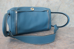 HERMES／エルメス リンディ34 トリヨンクレマンス ブルージーン T刻印 ショルダーバッグ 700060215