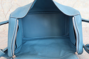 HERMES／エルメス リンディ34 トリヨンクレマンス ブルージーン T刻印 ショルダーバッグ 700060215