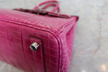 将图片加载到图库查看器，HERMES BIRKIN 25 Crocodile Niloticus Rose Sherazard □Q刻印 Hand bag 600100094
