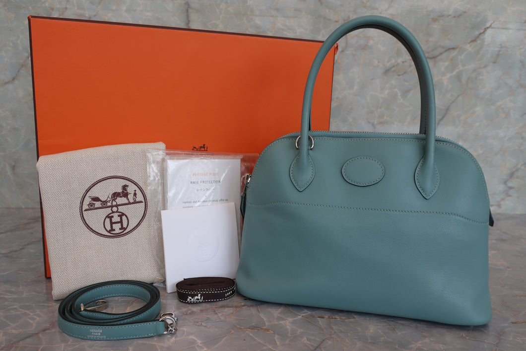 HERMES／エルメス ボリード27 ヴォースイフト シエル □M刻印 ショルダーバッグ 700090021