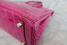 将图片加载到图库查看器，HERMES BIRKIN 25 Crocodile Niloticus Rose Sherazard □Q刻印 Hand bag 600100094
