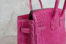 将图片加载到图库查看器，HERMES BIRKIN 25 Crocodile Niloticus Rose Sherazard □Q刻印 Hand bag 600100094
