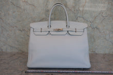 将图片加载到图库查看器，HERMES BIRKIN 40 Togo leather Lite blue □F刻印 Hand bag 800060153
