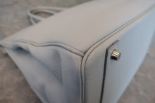 将图片加载到图库查看器，HERMES BIRKIN 40 Togo leather Lite blue □F刻印 Hand bag 800060153
