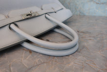 将图片加载到图库查看器，HERMES BIRKIN 40 Togo leather Lite blue □F刻印 Hand bag 800060153
