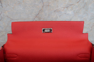 HERMES／エルメス ケリー32 トゴ ルージュピヴォワンヌ □R刻印 ショルダーバッグ 700070002