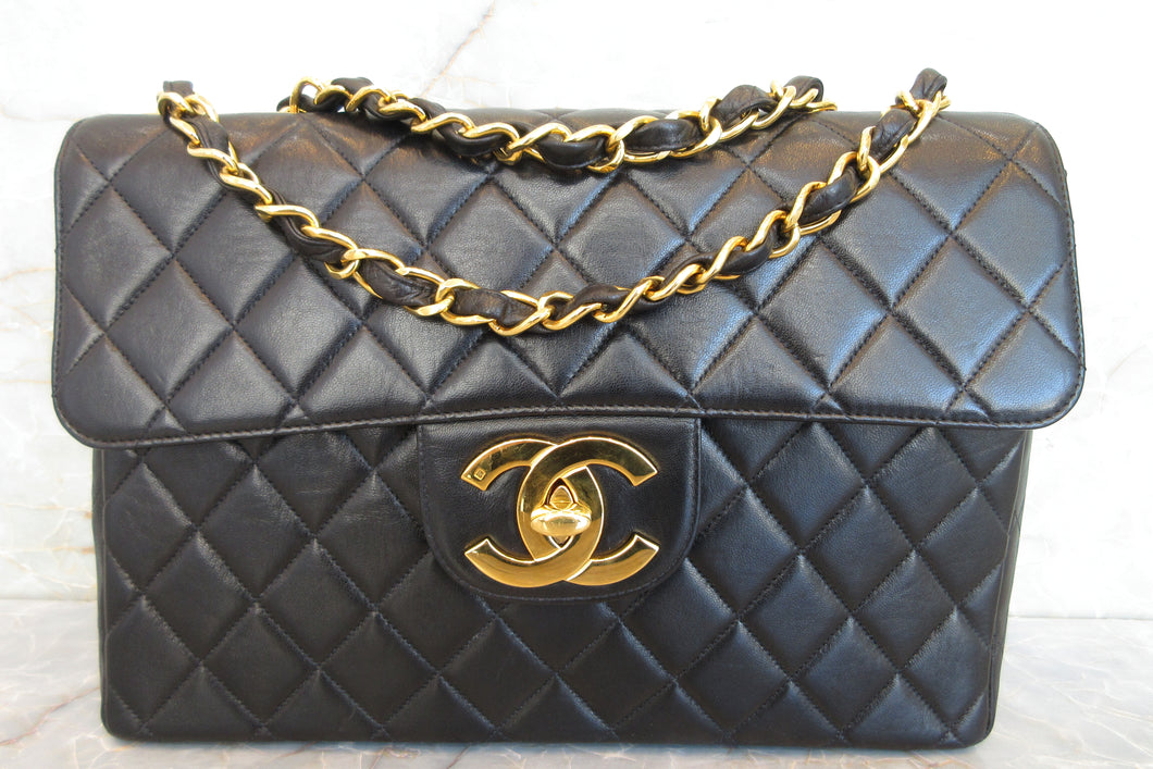 CHANEL/シャネル 中マトラッセシングルフラップチェーンショルダーバッグ ラムスキン ブラック/ゴールド金具 ショルダーバッグ 700070161