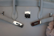 将图片加载到图库查看器，HERMES BIRKIN 40 Togo leather Lite blue □F刻印 Hand bag 800060153
