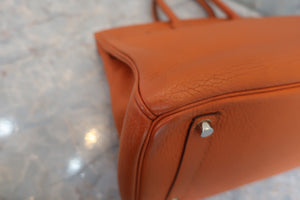 HERMES BIRKIN 35 Clemence leather Orange □I Engraving Hand bag 600010008