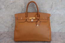 将图片加载到图库查看器，HERMES BIRKIN 40 Ardennes leather Natural sable □B刻印 Hand bag 600100024
