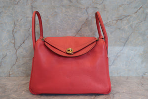 HERMES／エルメス リンディ30 トリヨンクレマンス ブーゲンビリア □O刻印 ショルダーバッグ 700040009